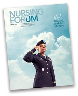 Cover of the spring 2018 issue of Nursing For/um
