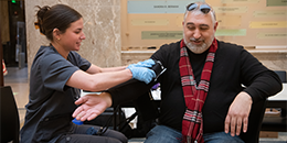 Man getting blood pressure taken