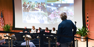 students in the Nurse Leadership Institute having a discussion