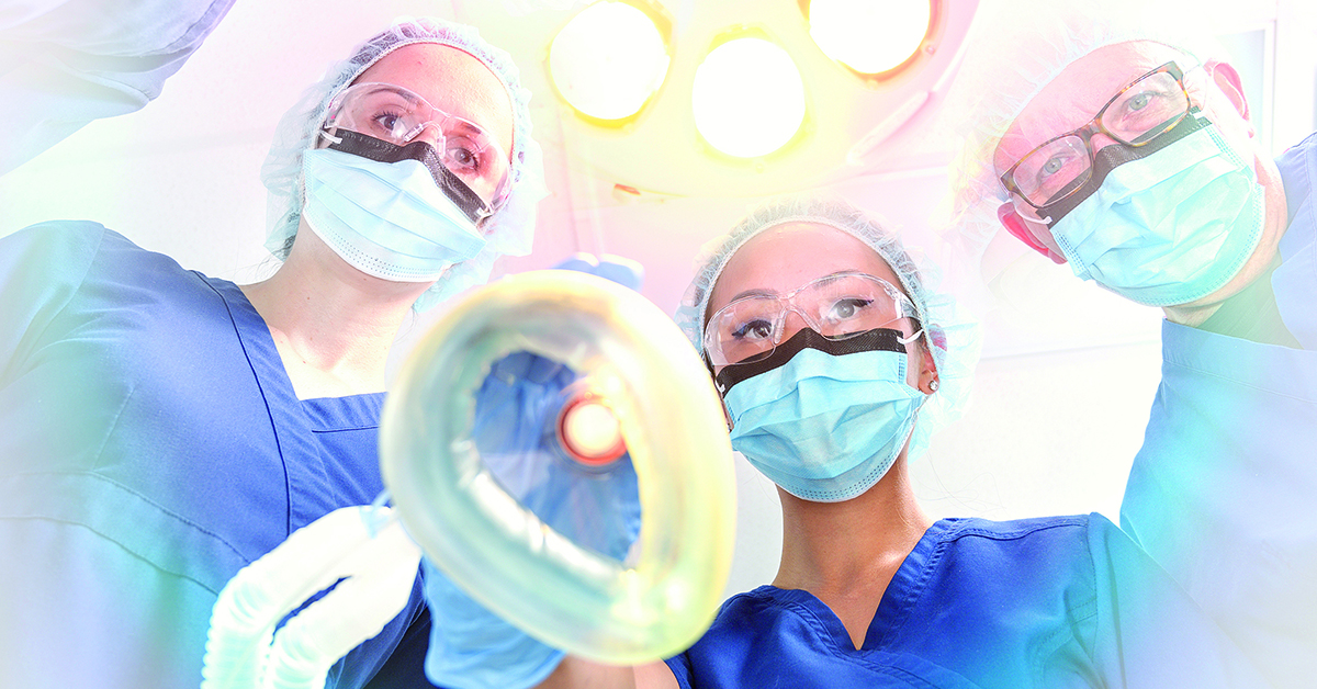 nursing students with mask