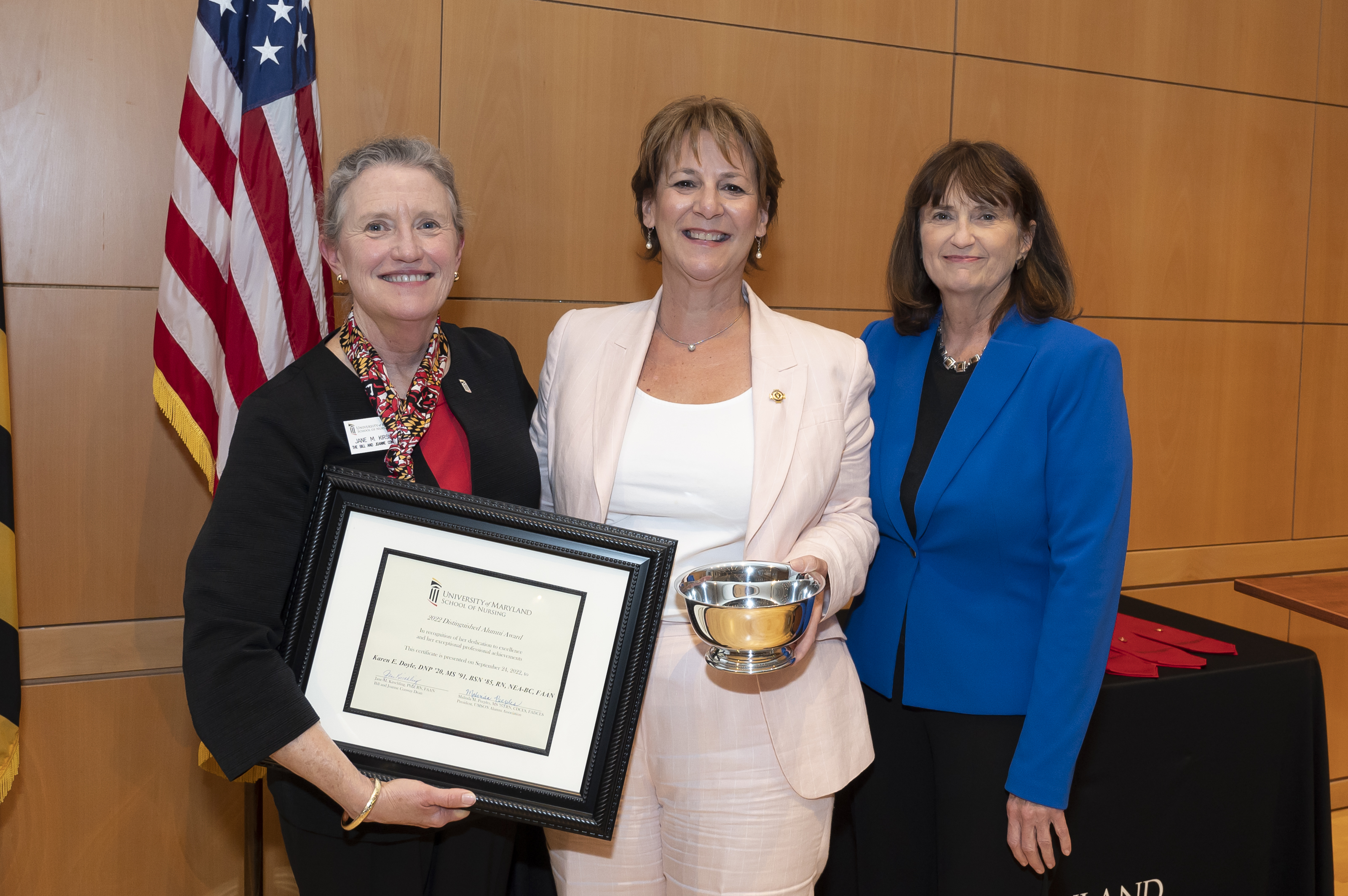 L to R: Dean Jane Kirschling, Karen Doyle, and Malinda Peeples