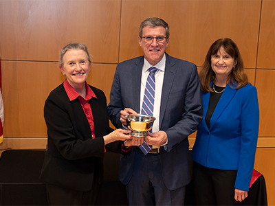 L to R: Dean Jane Kirschling, George Zangaro, Malinda Peeples