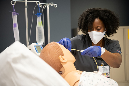 Student in Sim Lab