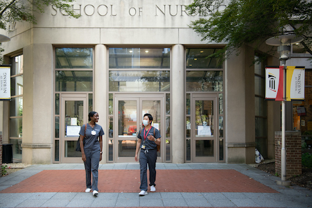 UMSON Students in front of Baltimore building