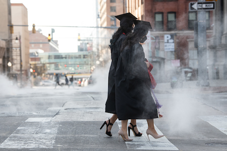 Graduates walking 