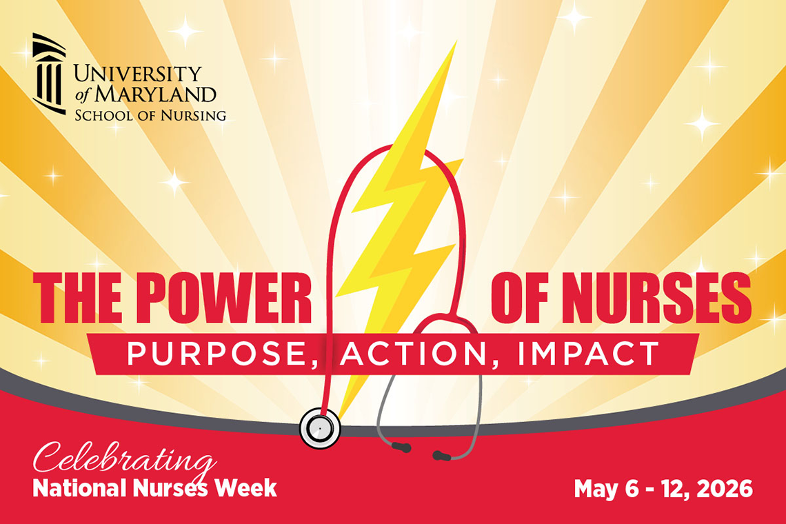 The Power of Nurses: Purpose, Action, Impact. A lightning bolt with a stethoscope.