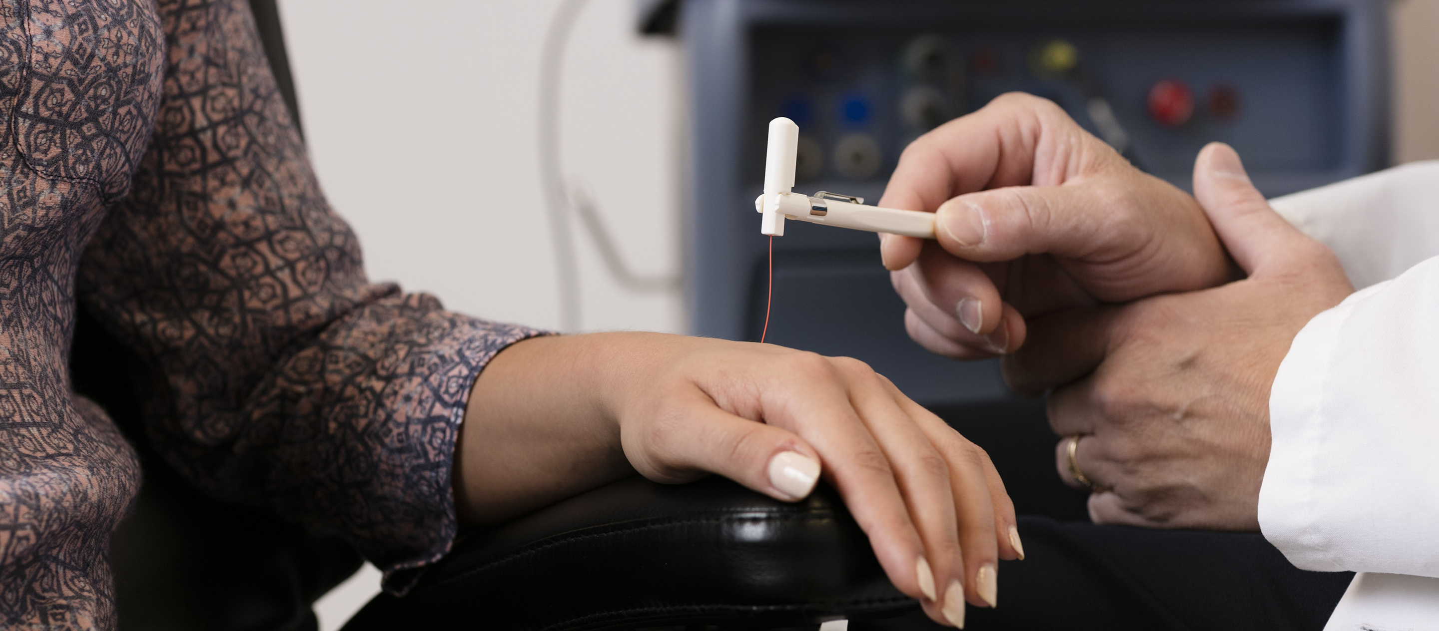 Hands participating in research study